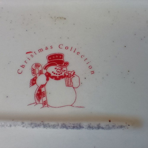 Ceramic Christmas Platter with Spatula like new