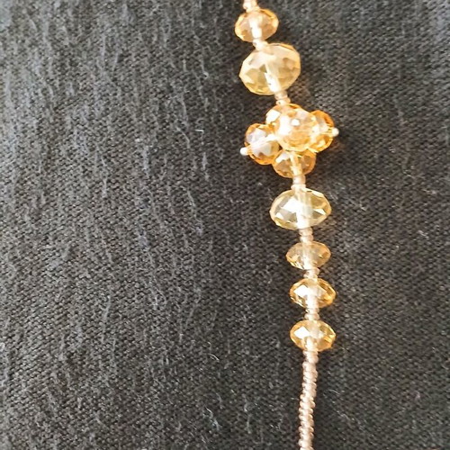 Glam Scope necklace lariat style with honey crystals new