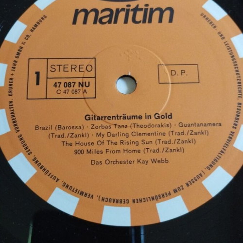 Kay Webb Das Orchester Gitarrenträume In Gold LP албум употребяван, поп