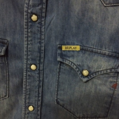 Replay M4860 Western Shirt XL like new, blue denim