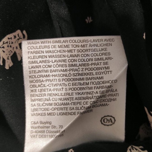 Women's shirt with elephants like new, black, size XS