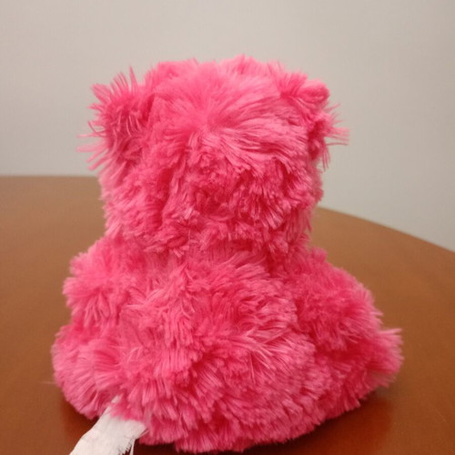 Fuchsia Teddy Bear with Red Bow like new