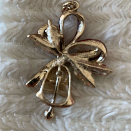 Vintage Christmas bell pendant with enamel like new