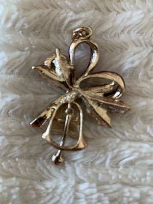 Vintage Christmas bell pendant with enamel like new
