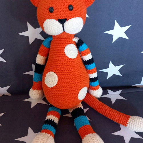 Knitted cat doll 45cm new, handmade and cuddly