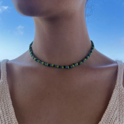 Beaded necklace handmade with love