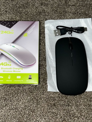 Rechargeable wireless mouse with dual Bluetooth or wireless mode new