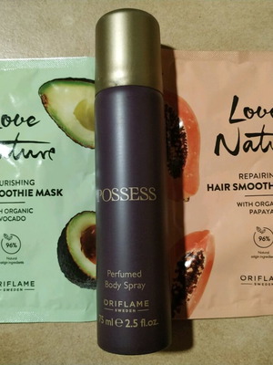 Body spray και hair smoothie masks Oriflame ολοκαίνουργια με αβοκάντο και παπάγια