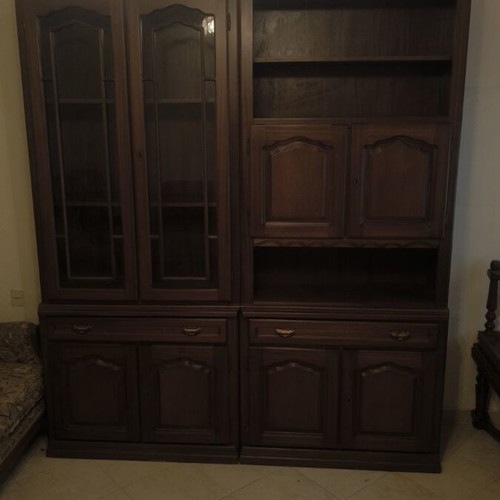 Living room display cabinet made of walnut wood