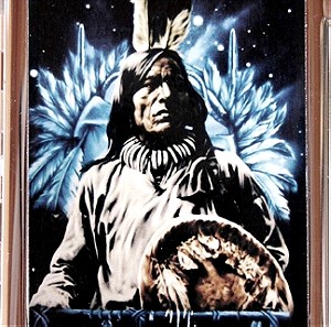 Ταμπακιέρα ινδιάνος Indian φυλή Ναβαχο inox με ενσωματωμένο αναπτήρα