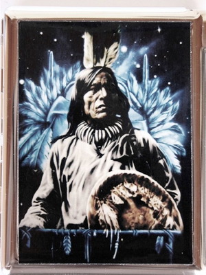 Ταμπακιέρα Indian inox με ενσωματωμένο αναπτήρα Navajo καινούργια