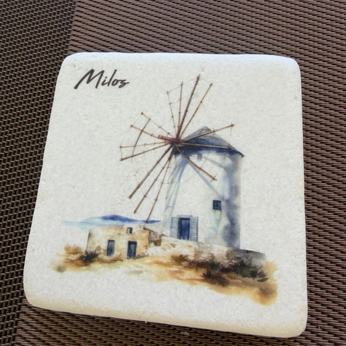 Milos marble coaster tile