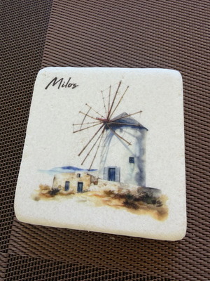 Milos marble coaster tile