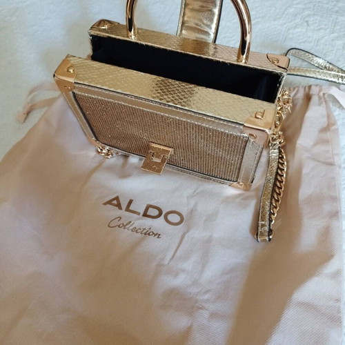 Aldo clutch gold like new, evening handbag
