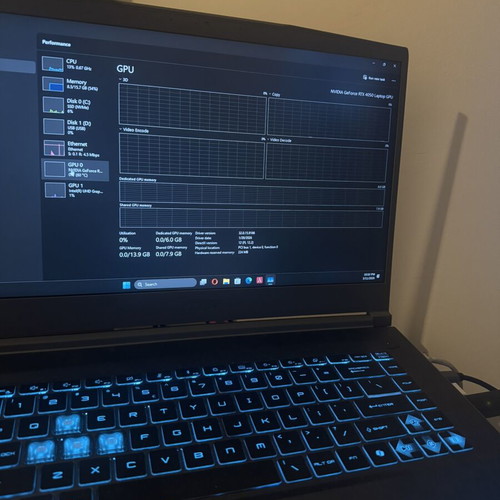 MSI Slim15 BV13E Laptop Intel i7 13th Gen, Nvidia 4050, 16GB RAM, 500GB SSD