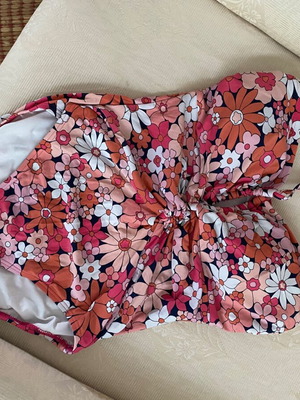 Michael Kors one-piece swimsuit new red multicolor XL