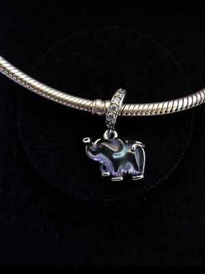 Pandora charm elephant blue and silver like new