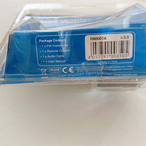 LogiLink FM0001A FM Transmitter + MP3 Player new, sealed