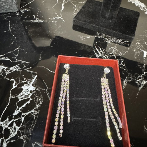 Dangling silver earrings