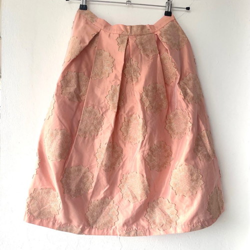 Topshop skirt new, taffeta with embroidery and pleats, pink salmon