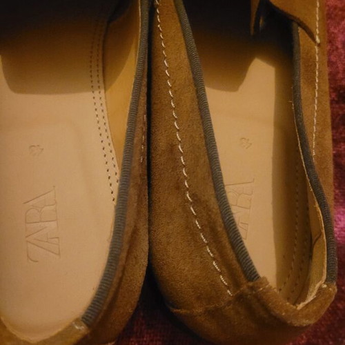 Zara suede loafers brown size 43 new