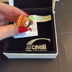 Just Cavalli ring size 51 new, red and gold