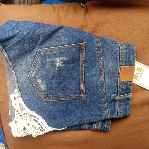 Stradivarius mini denim shorts, blue, size L