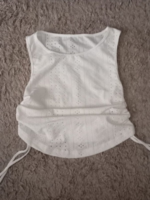 A-Style White Elastic Fabric T-Shirt New, Size S