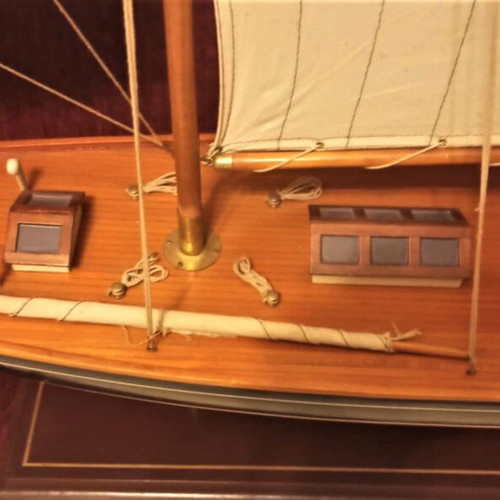 Wooden Handmade Racing Sailboat Like New Large Size