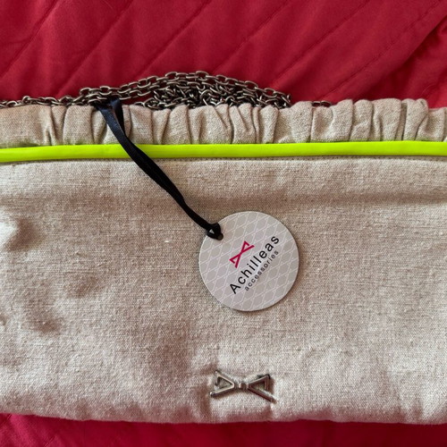 Achilleas Accessories crossbody beige bag like new with silver chain