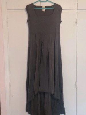 Φόρεμα σκούρο γκρί μεταχειρισμένο, μέγεθος small, 100% βαμβακερό