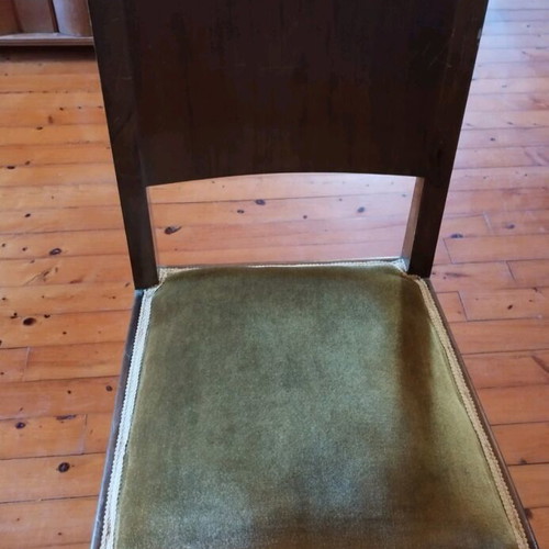 Antique chairs set of 6 with velvet seats used