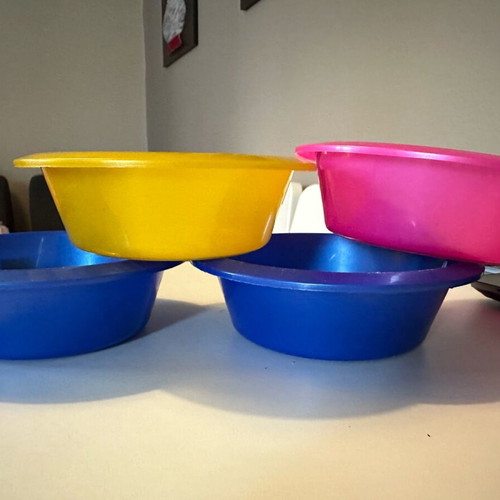 Children's bowls with heroes new, plastic