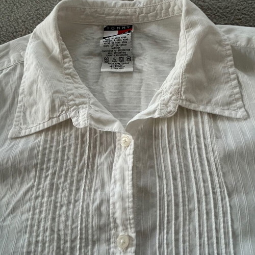 TOMMY HILFIGER, No M, white, long sleeve, used, women's.
