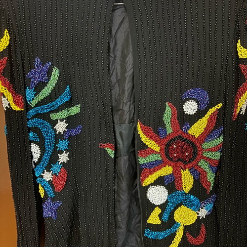 Vintage silk women's cardigan used with beads and zipper