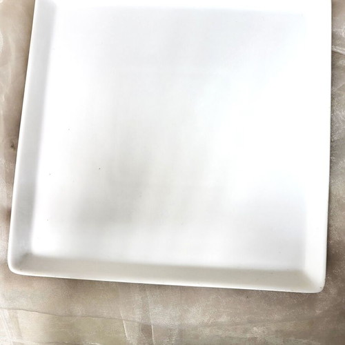 Square white porcelain platter like new 26x26 cm