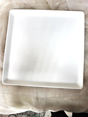 Square white porcelain platter like new 26x26 cm