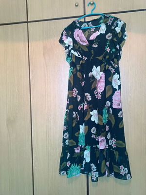 Floral long dress Bershka like new, size M