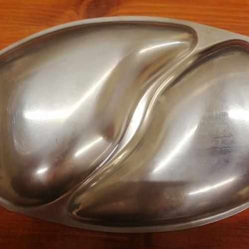 Inox Serving Set with Abert 40cm Oval Platter & 2-Section Tray