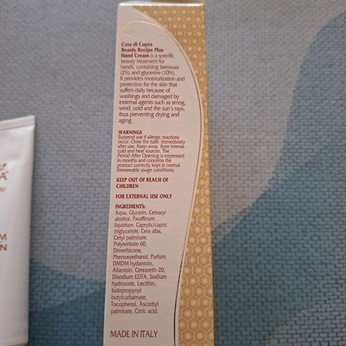 Cera di Cupra Hand Cream 75 ml paraben free, new