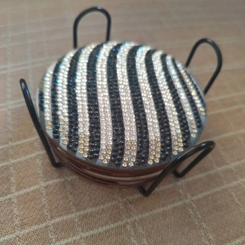 Coasters set of 8 with holder, like new, wood