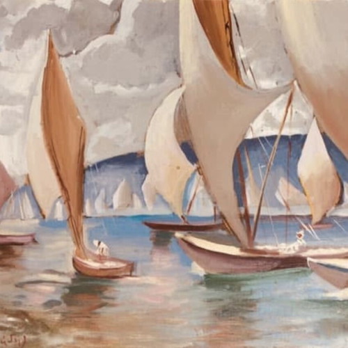 Oil painting by Takis Eleftheriadis like new, 40x50 cm on wood