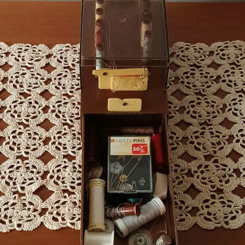 Vintage sewing box used, rare from 1950