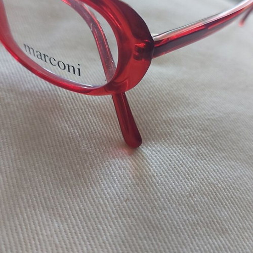 Vintage red oval eyeglass frame, Italian