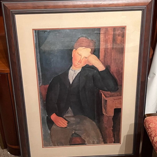 Painting like new, copy of The Young Apprentice by Amedeo Modigliani, 60x80 cm