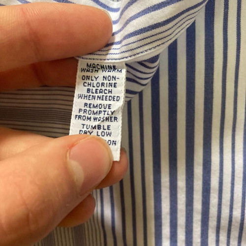 Ralph Lauren Blake Long Sleeve Shirt, Light Blue White Pinstripe, L