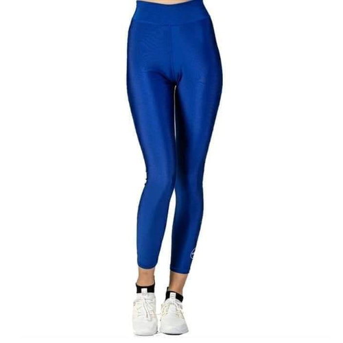 Blue shiny high-waisted leggings new, size S