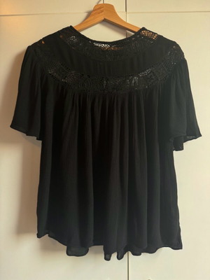 Zara μαύρη μπλούζα με κέντημα σαν καινούργια, μέγεθος L