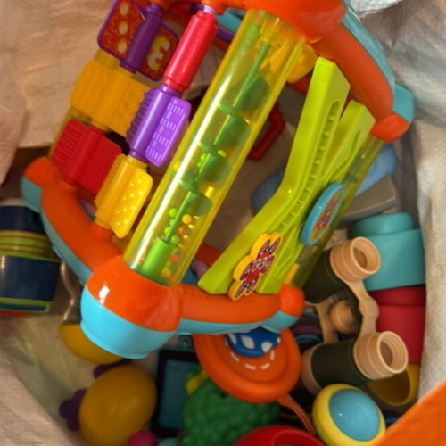 Various children's toys used
