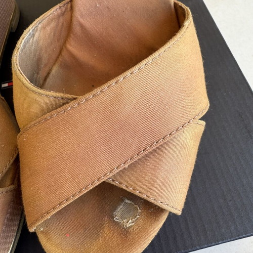 Tommy Hilfiger beige wedge sandals used, size 40
